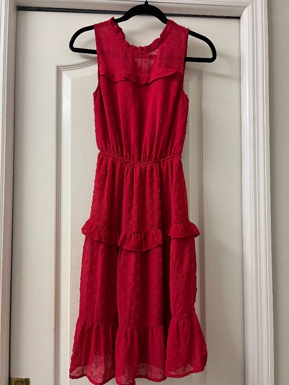 NWT - Red ruffled midi dress